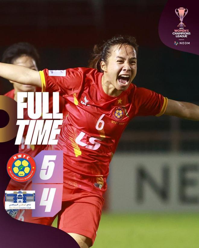 女足亞冠八強賽：胡志明隊下半場連入五球，5-4大逆轉(zhuǎn)勝阿布扎比。
