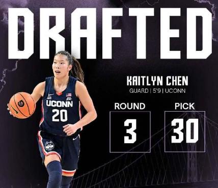 WNBA選秀：華裔女球員陳凱玲第30順位被金州女武神選中