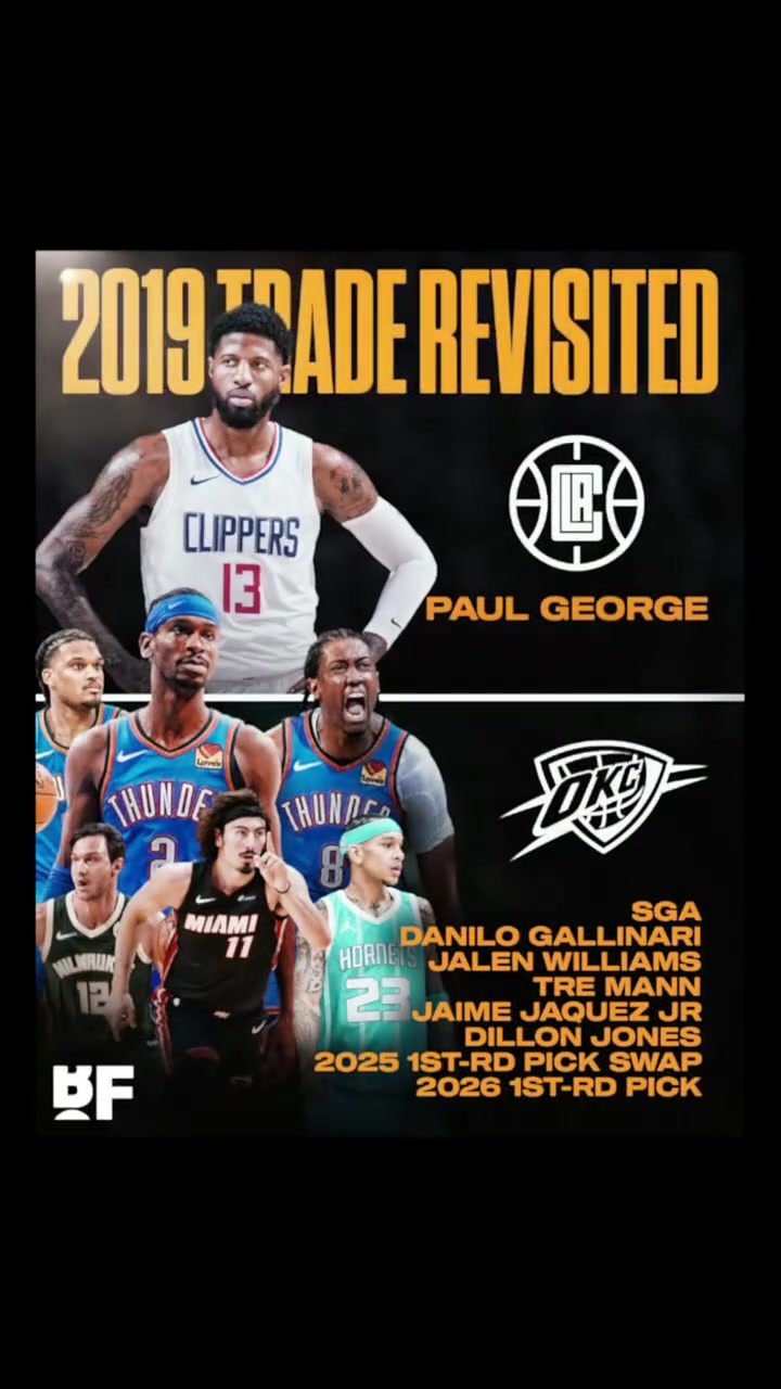 SGA拿MVP！當(dāng)年快船9換1得喬治是史上最糟糕交易嗎？